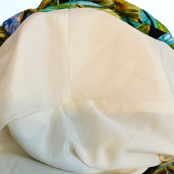 Vintage Adolfo International Oversized Linen Tropical Print Blazer SZ L - Picture 8 of 11